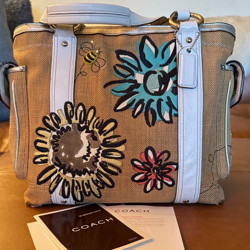 Coach limited edition burlap tote